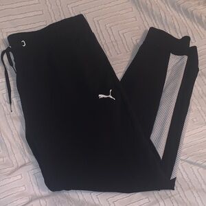 Puma Black Track Pants with White Accents